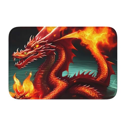 TATAUU Drachenkönig im Feuer Saumpolster 40x60 Weich und bequem, rutschfest und verschleißfest, mit verschiedenen Mustern, geeignet für Zuhause und Büro. von TATAUU