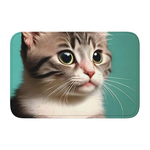 TATAUU Eine neugierige Katze Saumpolster 40x60 Weich und bequem, rutschfest und verschleißfest, mit verschiedenen Mustern, geeignet für Zuhause und Büro. von TATAUU