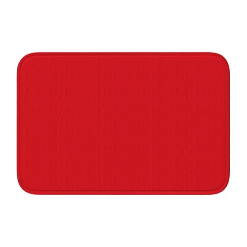 TATAUU Einfarbiges, rotes Saumpolster, 40 x 60 cm, weich und bequem, rutschfest und verschleißfest, mit verschiedenen Mustern, geeignet für Zuhause und Büro. von TATAUU