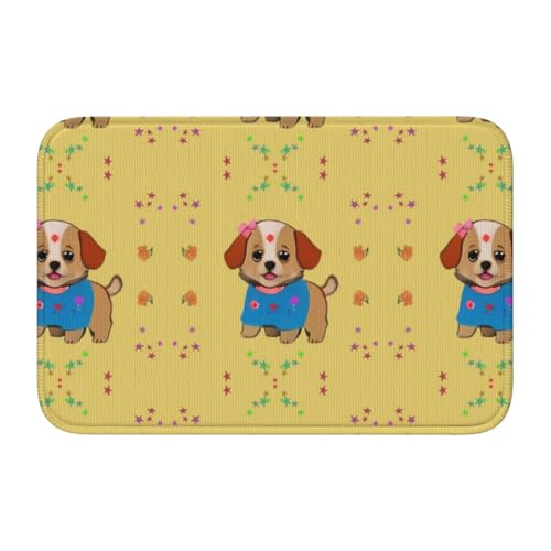 TATAUU Entzückendes Cartoon-Hunde-Saumpolster, 40 x 60 cm, weich und bequem, rutschfest und verschleißfest, mit verschiedenen Mustern, geeignet für Zuhause und Büro, Schwarz von TATAUU