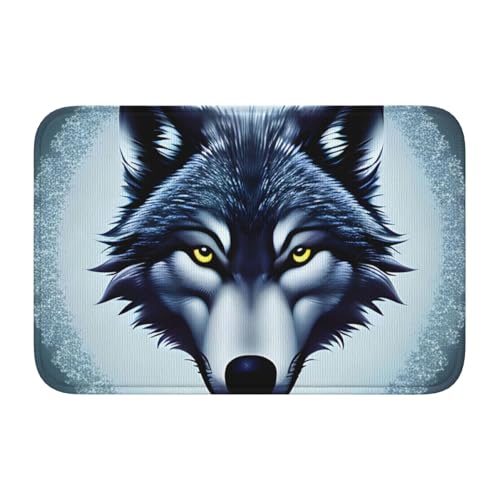 TATAUU Fierce Wolf Head Hem Pad 40x60 Weich und bequem, rutschfest und verschleißfest, mit verschiedenen Mustern, geeignet für Zuhause und Büro, Schwarz von TATAUU