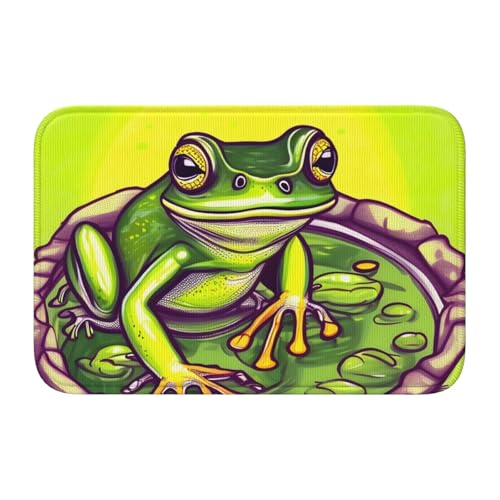 TATAUU Frosch im Teich Saumpolster 40x60 Weich und bequem, rutschfest und verschleißfest, mit verschiedenen Mustern, geeignet für Zuhause und Büro. von TATAUU