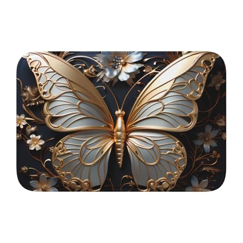 TATAUU Gold Weiß Schmetterlinge Saumpolster 40x60 Weich und bequem, rutschfest und verschleißfest, mit verschiedenen Mustern, geeignet für Zuhause und Büro. TATAUU Gold Weiß Schmetterlinge Saumpolster 40x60 Weich und bequem, rutschfest und verschleißfest, mit verschiedenen Mustern, geeignet für Zuhause und Büro. von TATAUU