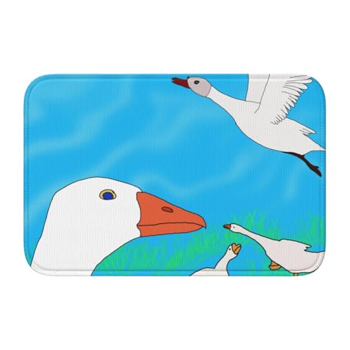 TATAUU Happy White Goose Hem Pad 40x60 Weich und bequem, rutschfest und verschleißfest, mit verschiedenen Mustern, geeignet für Zuhause und Büro. von TATAUU