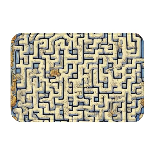 TATAUU Labyrinth Schatzkarte Saumpolster 40x60 Weich und bequem, rutschfest und verschleißfest, mit verschiedenen Mustern, geeignet für Zuhause und Büro, Schwarz TATAUU Labyrinth Schatzkarte Saumpolster 40x60 Weich und bequem, rutschfest und verschleißfest, mit verschiedenen Mustern, geeignet für Zuhause und Büro, Schwarz von TATAUU