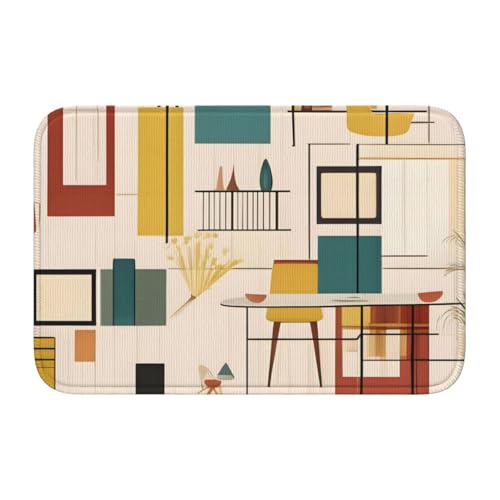 TATAUU Mid Century Modern Hem Pad 40x60, Weich und bequem, rutschfest und verschleißfest, mit verschiedenen Mustern, geeignet für Zuhause und Büro, Schwarz TATAUU Mid Century Modern Hem Pad 40x60, Weich und bequem, rutschfest und verschleißfest, mit verschiedenen Mustern, geeignet für Zuhause und Büro, Schwarz von TATAUU
