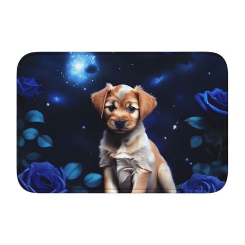 TATAUU Puppy Blue Rose Saumpolster 40x60, weich und bequem, rutschfest und verschleißfest, mit verschiedenen Mustern, geeignet für Zuhause und Büro, Schwarz TATAUU Puppy Blue Rose Saumpolster 40x60, weich und bequem, rutschfest und verschleißfest, mit verschiedenen Mustern, geeignet für Zuhause und Büro, Schwarz von TATAUU
