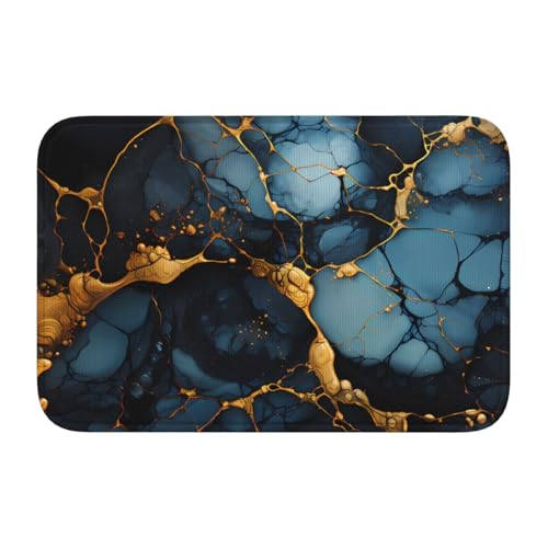 TATAUU Schwarz Gold Marmoriert Saumpolster 40x60 Weich und bequem, rutschfest und verschleißfest, mit verschiedenen Mustern, geeignet für Zuhause und Büro. von TATAUU