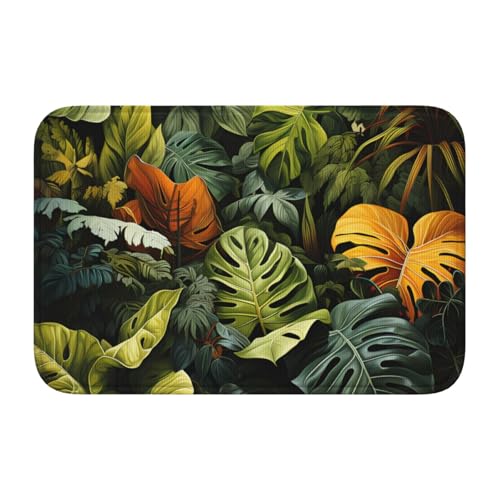 TATAUU Tropischer Regenwald Palmenblätter Saumpolster 40x60 Weich und bequem, rutschfest und verschleißfest, mit verschiedenen Mustern, geeignet für Zuhause und Büro. von TATAUU