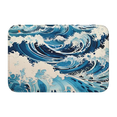 TATAUU Ukiyo-E Style Waves Saumpolster 40x60 Weich und bequem, rutschfest und verschleißfest, mit verschiedenen Mustern, geeignet für Zuhause und Büro von TATAUU