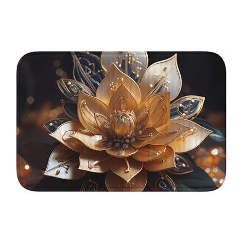 TATAUU Weiße zarte Lotusblüte Saumpolster 40x60 Weich und bequem, rutschfest und verschleißfest, mit verschiedenen Mustern, geeignet für Zuhause und Büro. von TATAUU