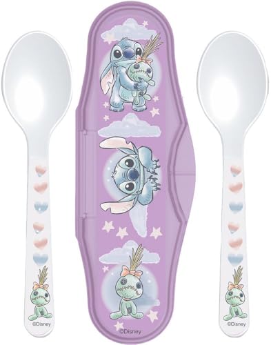 Set mit 2 Löffeln mit Stitch-Box Kinderbesteck aus weichem Silikon, Disney-Design, inklusive Reisetasche sicher, rutschfest, perfekt für Entwöhnung, Kindergarten und erste Mahlzeiten. Set mit 2 Löffeln mit Stitch-Box Kinderbesteck aus weichem Silikon, Disney-Design, inklusive Reisetasche sicher, rutschfest, perfekt für Entwöhnung, Kindergarten und erste Mahlzeiten. von TATAWAY