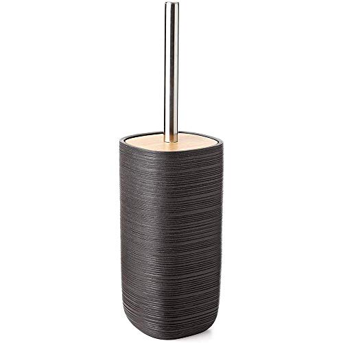 TATAY 6350300 - WC - Garnitur Aus Hochwertigem Polyresin, Bambu Kollektion, Dunkel Graphit Grau Farbe von TATAY