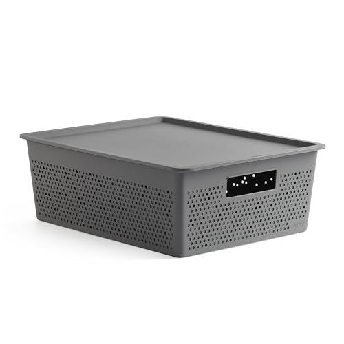 TATAY Aufbewahrungsbox mit Deckel Bohol, Kapazität 12L, Polypropylen, BPA frei, 100% Recycelter Kunststoff, Anthrazitgrau TATAY Aufbewahrungsbox mit Deckel Bohol, Kapazität 12L, Polypropylen, BPA frei, 100% Recycelter Kunststoff, Anthrazitgrau von TATAY