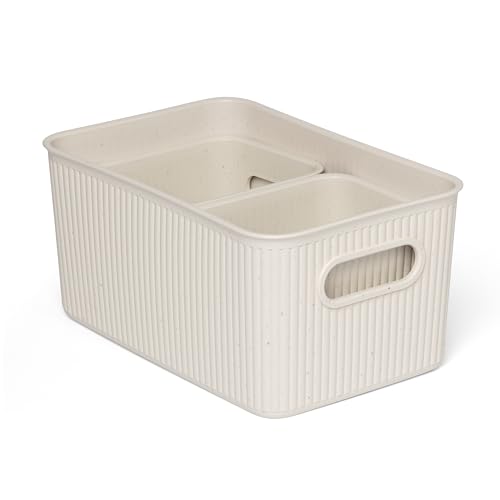 TATAY Baobab ECOHOME Aufbewahrungsboxen, rechteckig, 1 x 5 l + 2 x 1,5 l, Polypropylen, BPA-frei, 100% recycelter Kunststoff, Maße: 18,1 x 27,2 x 13 cm, 3 Stück von TATAY