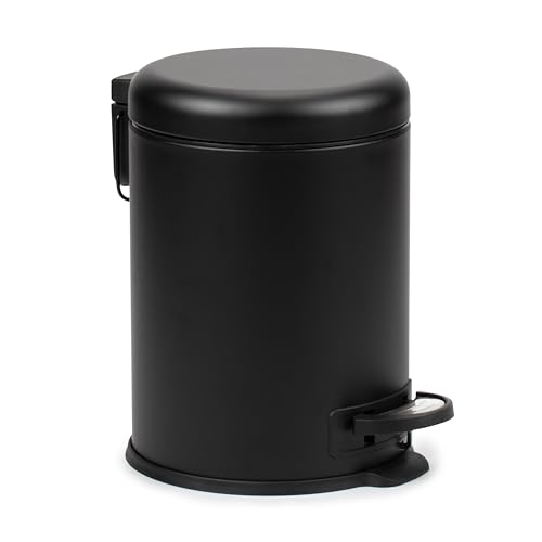 TATAY Badezimmer Mülleimer mit Pedal 5L | Robuster und Stilvoller Edelstahl | Leise Schließdämpfung | Hygienischer Inneneimer | Kompaktes Format – Schwarz TATAY Badezimmer Mülleimer mit Pedal 5L | Robuster und Stilvoller Edelstahl | Leise Schließdämpfung | Hygienischer Inneneimer | Kompaktes Format – Schwarz von TATAY
