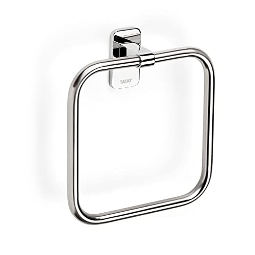 TATAY Handtuchring aus der Slim Collection, aus Edelstahl, Doppelbefestigungssystem mit Schrauben oder Klebeband. Maße 18 x 4,5 x 19,5 cm TATAY Handtuchring aus der Slim Collection, aus Edelstahl, Doppelbefestigungssystem mit Schrauben oder Klebeband. Maße 18 x 4,5 x 19,5 cm von TATAY
