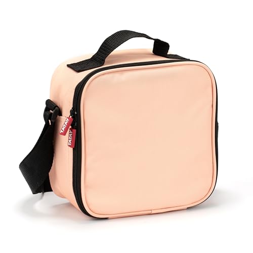 TATAY Kühltasche Klein, 3L Kapazität, 4 Kunststoff Frischaltendosen (2 x 0,5 l, 2 x 0,2 l) BPA frei, Pfirsichflaum. Messen 22,5 x 10 x 22 cm von TATAY
