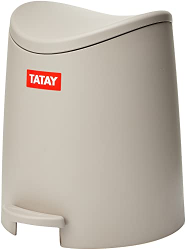 TATAY Mülleimer Bad Ist mit Pedale Standard 3L Kapazität, Polypropylen, BPA frei, Taupe. Misst 19 x 21,8 x 22,1 cm von TATAY