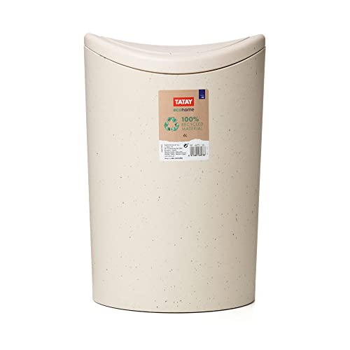 TATAY Mülleimer Bad mit ECOHOME-Standardpedal, 6L Fassungsvermögen, aus Polypropylen, BPA-frei, 100 % recyceltes Material. Maße: 19 x 21,8 x 22,1cm von TATAY