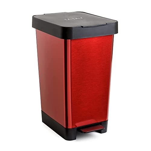 TATAY Mülleimer Küche Smart, 25L Fassungsvermögen, Einziehbares Pedal, Polypropylen, BPA-frei, 30L Müllsack, Metallisch Rot. Maße 26 x 36 x 47 cm TATAY Mülleimer Küche Smart, 25L Fassungsvermögen, Einziehbares Pedal, Polypropylen, BPA-frei, 30L Müllsack, Metallisch Rot. Maße 26 x 36 x 47 cm von TATAY