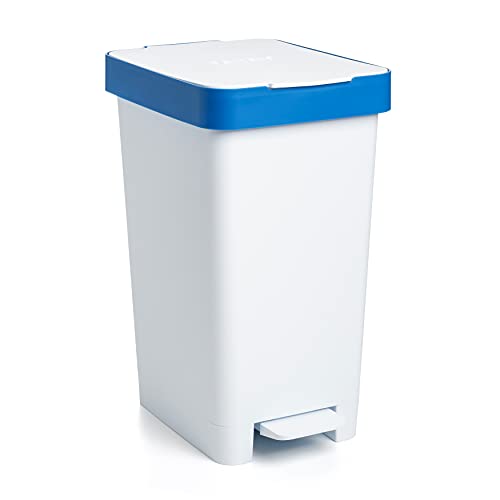 TATAY Mülleimer Küche Smart, 25L Fassungsvermögen, Einziehbares Pedal, Polypropylen, BPA-frei, 30L Müllsack. Blau. Maße 26 x 36 x 47 cm von TATAY