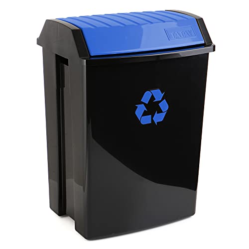 TATAY Mülleimer , 50L Fassungsvermögen, Kippbarer Deckel, Polypropylen, BPA-frei, UVA-Schutz, Blau. Maße 40,5 x 33,5 x 57,5 ​​cm von TATAY