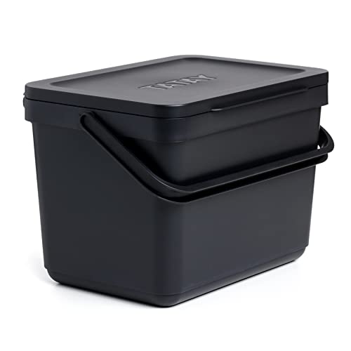 TATAY Mülltrennsystem Küche | 1 Biomülleimer Smart 6L Schwarz ohne Halterung + 4 Easy Waste Recycling Behälter 20L Grau | Kompakt & Modular | Aus Recyceltem Material TATAY Mülltrennsystem Küche | 1 Biomülleimer Smart 6L Schwarz ohne Halterung + 4 Easy Waste Recycling Behälter 20L Grau | Kompakt & Modular | Aus Recyceltem Material von TATAY