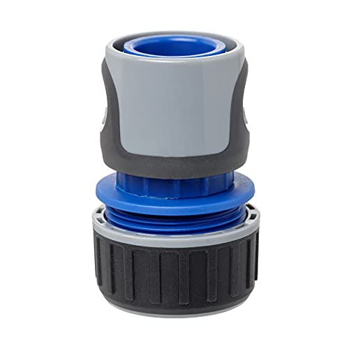 TATAY Schlauchverbinder 3/4 Zoll (19mm) Schläuche Premium, Universell passender Anschluss, Sonnenschutz, Einfache Installation, Grau - Schwarz von TATAY