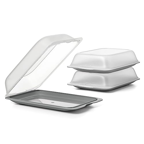 TATAY Aufschnittboxen für Kühlschrank | 3er Set Maxi | Frischhaltedosen mit Deckel, Stapelbar | Geeignet für Gefrierschrank, Mikrowelle und Spülmaschine | BPA-frei, 17x6,2x25,2 cm, Grau von TATAY