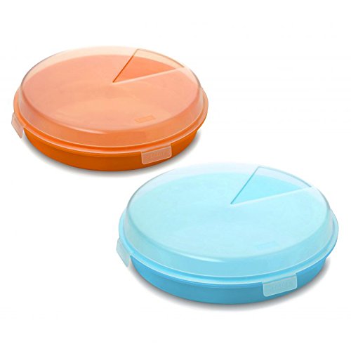 TATAY - Set von 2 Kuchen / Omelette Träger / Kuppel von 26 cm Durchmesser, Blaue Türkis und Orangenfarben von TATAY