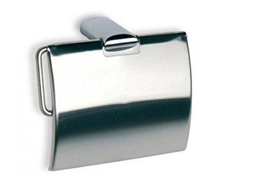TATAY Ronda Papierhalter mit Deckel, aus INOX/Zamak, Farbe Silber, Maße 12,8 x 5 x 10,5 cm von TATAY
