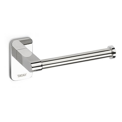 TATAY Toilettenpapierhalter ohne Deckel für Toilettenpapier Slim, Edelstahl, Doppelbefestigungssystem mit Schrauben oder Klebeband. Maße 6,5 x 6 x 14 cm TATAY Toilettenpapierhalter ohne Deckel für Toilettenpapier Slim, Edelstahl, Doppelbefestigungssystem mit Schrauben oder Klebeband. Maße 6,5 x 6 x 14 cm von TATAY