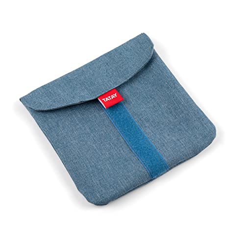 TATAY Wiederverwendbare Sandwich-Taschen, Lebensmittelbeutel, Waschbar, BPA-frei, Anpassbar. Farbe Denim Blue. 18 x 18 cm von TATAY