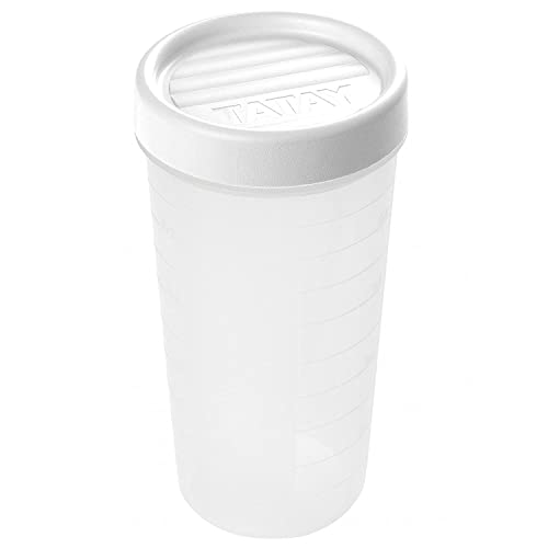 Tatay Frischhaltedose, Airtight, 0,6L Kapazität, Schraubdeckel, BPA frei, Geeignet Mikrowelle und Geschirrspüler, Weiß. Maße: 8,5 x 8,5 x 16,5 cm von TATAY