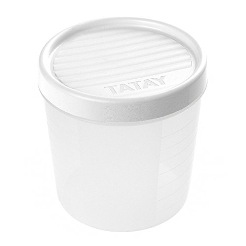 Tatay Frischhaltedose, Vakuum, 1 Liter Fassungsvermögen, Schraubdeckel, BPA frei, Geeignet Mikrowelle und Geschirrspüler, Weiß. Maße: 12 x 12 x 12,5 cm von TATAY