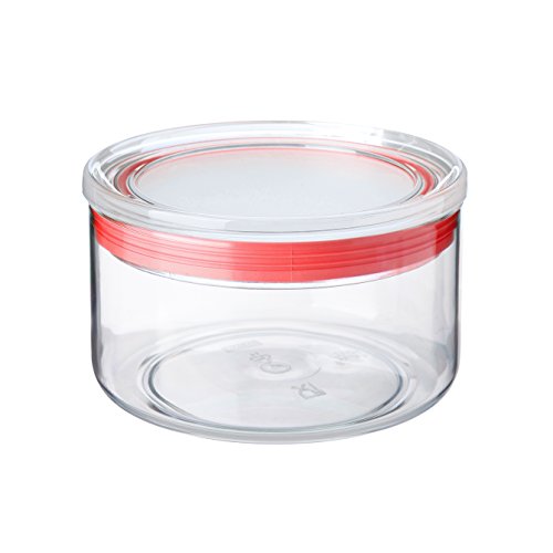 TATAY Küchendose, 0.5 l Fassungsvermögen, luftdicht, BPA-frei, spülmaschinenfest, transparent – ​​rot. Masse 12,5 x 12,5 x 8 cm von TATAY