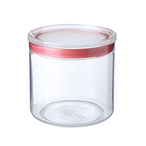 Tatay Küchendose, 1 l Fassungsvermögen, luftdicht, BPA-frei, spülmaschinenfest, transparent – ​​rot. Masse 12,5 x 12,5 x 12,5 cm von TATAY