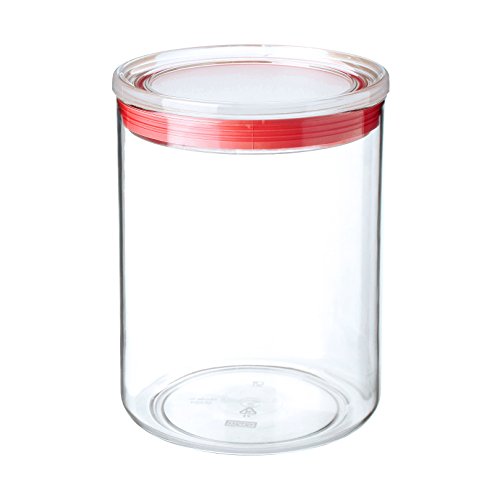 Tatay Küchendose, 1.5 l Fassungsvermögen, luftdicht, BPA-frei, spülmaschinenfest, transparent – ​​rot. Masse 12,5 x 12,5 x 17 cm von TATAY