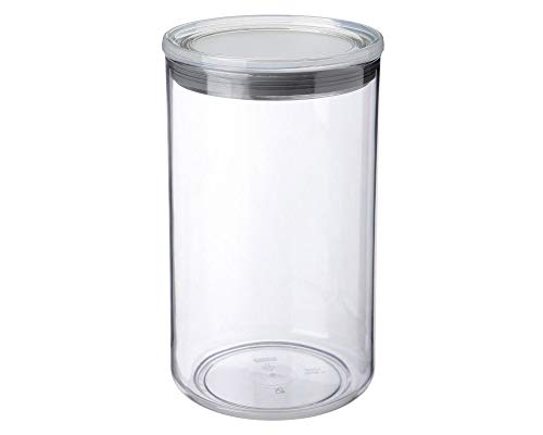 Tatay Küchendose, 2 l Fassungsvermögen, luftdicht, BPA-frei, spülmaschinenfest, transparent – ​​grau. Masse 12,5 x 12,5 x 22 cm von TATAY