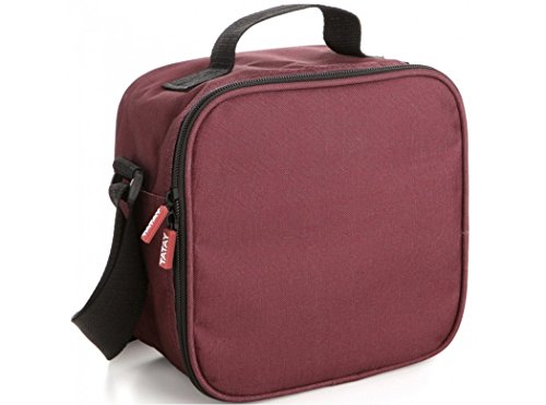 Tatay Kühltasche Klein, 3L Kapazität, 4 Kunststoff Frischaltendosen (2 x 0,5 l, 2 x 0,2 l) BPA frei, Burgund. Messen 22,5 x 10 x 22 cm von TATAY