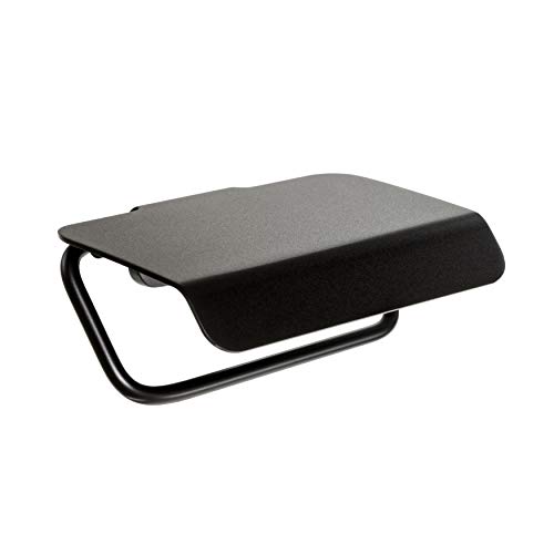 Tatay Onyx Toilettenpapierhalter mit Deckel, aus Aluminium, matt, Schwarz, mit doppeltem Befestigungssystem, Schraube und Kleber, 12 x 5 x 10 cm 12 x 5 x 10 cm von TATAY