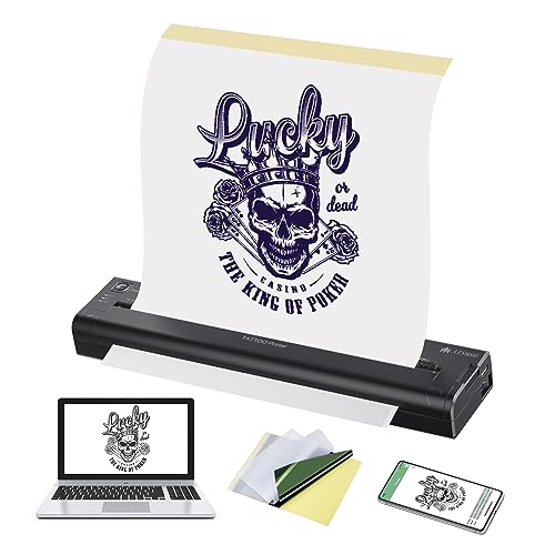 TATELF Bluetooth Stencil Drucker Wireless Thermal Stencil Printer Transfer Maschine Kopierer mit 15 Stück Transferpapier mit Android, iOS Phone und PC von TATELF