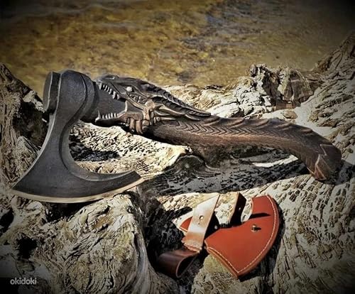 Custom Handmade Viking Axe with Leather Sheath, Forged Hunting Outdoor Camping, Hunting Axe with Leather Sheath Custom Handmade Viking Axe with Leather Sheath, Forged Hunting Outdoor Camping, Hunting Axe with Leather Sheath von TATLA CRAFT