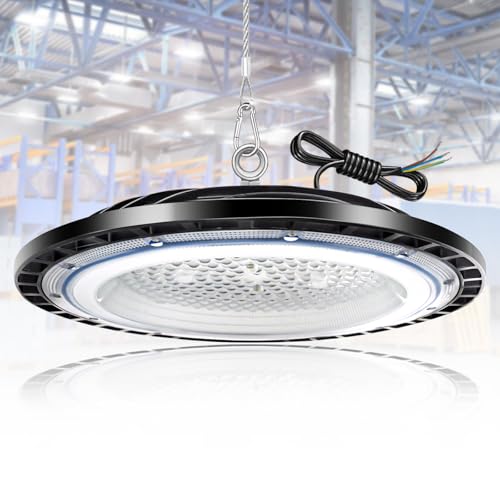 150W UFO LED High Bay Light Hallenstrahler 6500K 21000LM kaltweiß UFO LED Werkstattlampe, IP66 Wasserdichte Industrielampe High Bay Licht für Fabriken,Garage,Lagerhaus von TAUDUDE