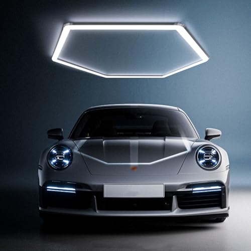 Hexagon LED Deckenleuchte - 1 Hex Garagenbeleuchtung LED Werkstattbeleuchtung, 6500K weiß verbindbareRöhrenleuchten für Auto-Salon, Autowaschraum, Werkstatt, Lager, Fitnessstudio, Keller,Ausstellung von TAUDUDE