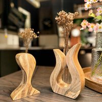 Holzvase Mangoholz & Kleine Vasen Set | Tischdeko Holz Für Trockenblumen Reagenzglas Vase Als Deko Kommode Dekovase Klein Holzvase Mangoholz & Kleine Vasen Set | Tischdeko Holz Für Trockenblumen Reagenzglas Vase Als Deko Kommode Dekovase Klein von TAUGRUND