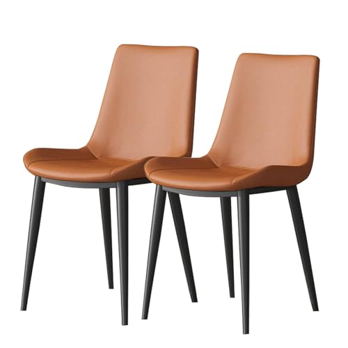 TAUODUYY Esszimmerstühle 2er Set für Esszimmer Küchenstuhl Wohnzimmer, größere Version(94cm) Sitzfläche aus Samt mit Metallbeine, Stuhl Küche mit Rückenlehne Gepolstertem Sitz (Orange) von TAUODUYY