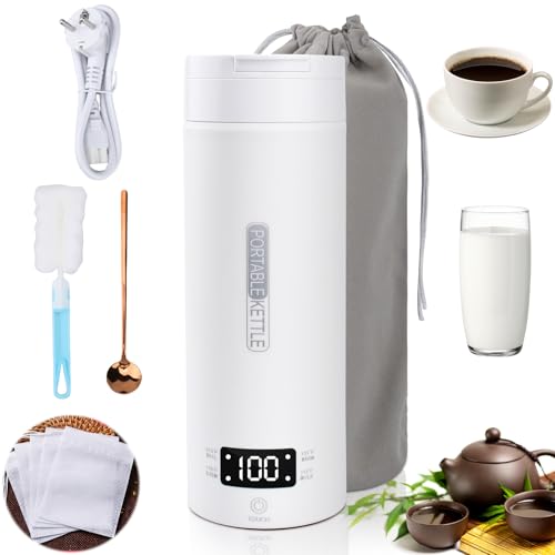 TAVADA Kleiner Tragbarer Wasserkocher 500ml,Elektrischer Reisewasserkocher Klein,Kleiner Tragbarer Elektrischer Wasserkochers,Mini-Heizbecher,4 einstellbare Temperaturstufen,for Tee,Kaffee,Babymilch TAVADA Kleiner Tragbarer Wasserkocher 500ml,Elektrischer Reisewasserkocher Klein,Kleiner Tragbarer Elektrischer Wasserkochers,Mini-Heizbecher,4 einstellbare Temperaturstufen,for Tee,Kaffee,Babymilch von TAVADA