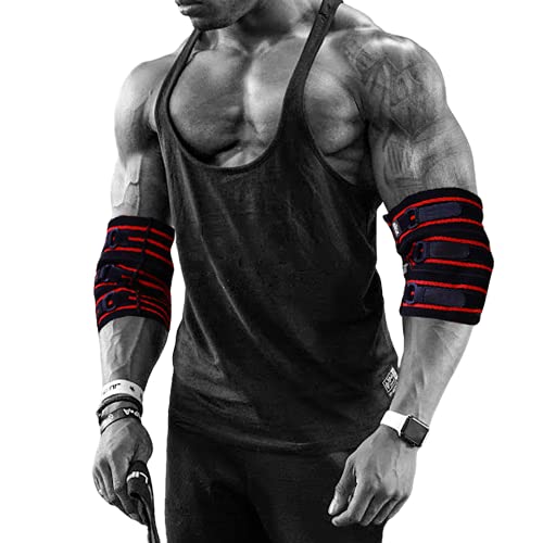 Verstellbare Ellenbogen-Bandage, Kompressionsunterstützung für Gewichtheben, Bodybuilding, Powerlifting, Bankdrücken, Ellenbogenschoner (X-Large) von TAVIEW